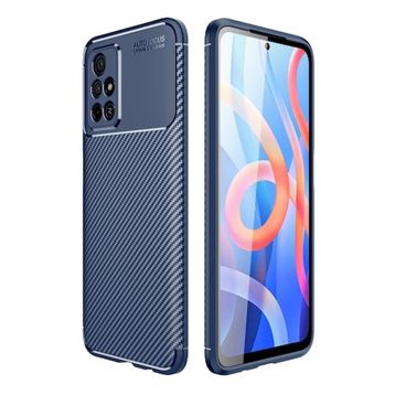 Teleplus Xiaomi Poco M4 Pro 5g Kılıf Kamera Korumalı Karbon Dokulu Silikon Siyah Nano Ekran Koruyucu