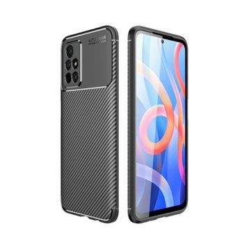 Teleplus Xiaomi Poco M4 Pro 5g Kılıf Kamera Korumalı Karbon Dokulu Silikon Siyah Nano Ekran Koruyucu