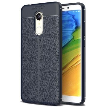 Teleplus Xiaomi Redmi 5 Plus Deri Dokulu Silikon Kırmızı Nano Ekran Koruyucu Cep Telefonu Kılıfı
