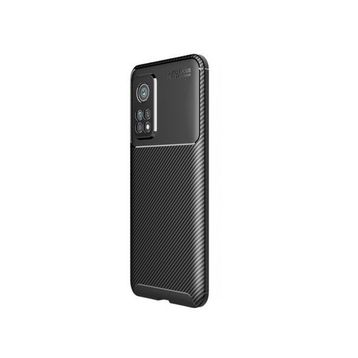 Teleplus Xiaomi Redmi K30S Negro Karbon Dokulu Tam Kapatan Nano Ekran Koruyucu Siyah Silikon Cep Telefonu Kılıf