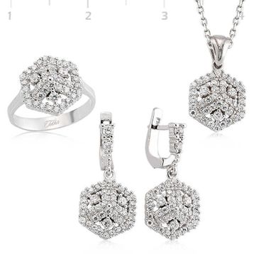 Teleplus Zirkon Taşlı Kadın Gümüş Set