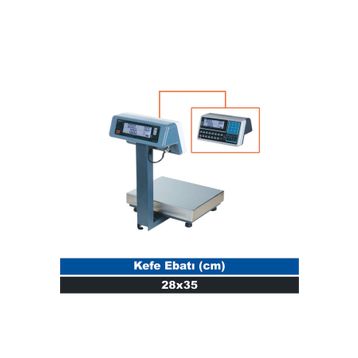 Tem 28x35 cm 60 kg 10 gr Fiyat Hesaplamalı Çift Ekran Onaylı Terazi