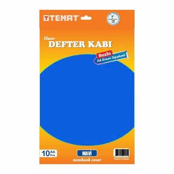 Temat 214907 Mavi Tek Kenarı Yapışkanlı 10'lu Defter Kabı