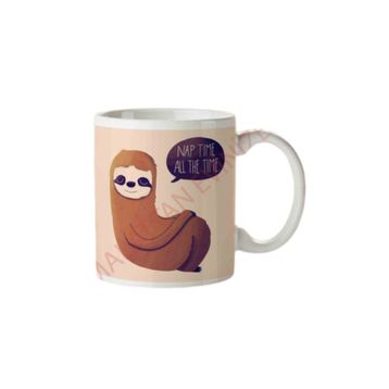 Tembel Hayvan Nap Time Sloth Baskılı Seramik Kupa Bardak