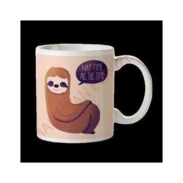 Tembel Hayvan Nap Time Sloth Baskılı Seramik Kupa Bardak