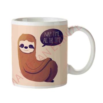 Tembel Hayvan Nap Time Sloth Baskılı Seramik Kupa Bardak