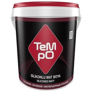 Tempo Buz Beyazı 3.5 kg Silikonlu Mat Plastik İç Cephe Duvar Boyası