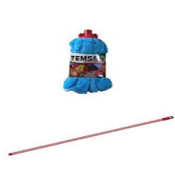 Temsan 1 Adet Havlu Mop + Metal Çizgili Vidalı Sap + Yedek Islak Temizlik Kovası Mop Takımı Seti
