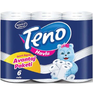 Teno 2 katlı 6'lı Kağıt Havlu