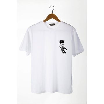 Terapi Men 22Y-3400761-3 Astronot Baskılı Bisiklet Yaka Oversize Rahat Kalıp Basic T-Shirt