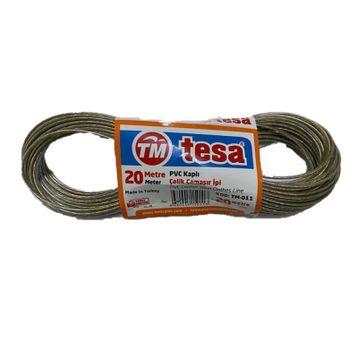 Tesa 20 m PVC Kaplı Çelik Çamaşır İpi