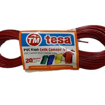 Tesa 20 m PVC Kaplı Çelik Çamaşır İpi