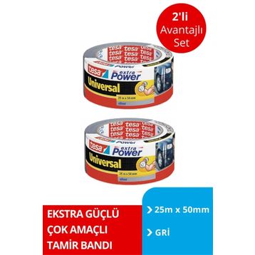 Tesa 25 mm x50 mt Gri 2 Adet Extra Power Universal Duct Bant