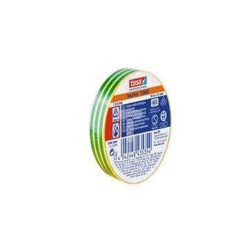 Tesa 53988-00080 Yeşil & Sarı Çizgili Elektrik İzolasyon Bant