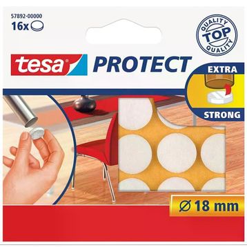 Tesa 57892-00000 Beyaz 16'lı 18 mm Protect Çizilmeyi Önleyici Keçe