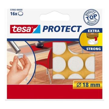 Tesa 57892-00000 Beyaz 16'lı 18 mm Protect Çizilmeyi Önleyici Keçe