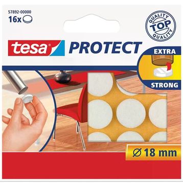 Tesa 57892-00000 Beyaz 16'lı 18 mm Protect Çizilmeyi Önleyici Keçe