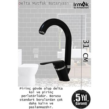 Tesitay Mutfak Lavabo Banyo Bataryası Robot Duş Takımı Siyah Armatür Banyo Seti