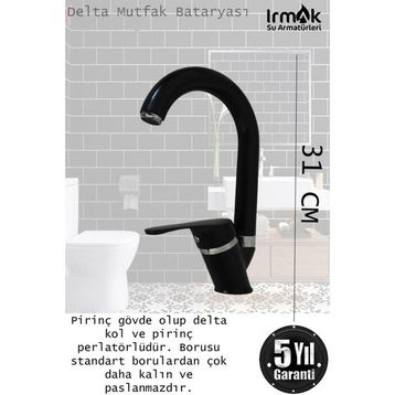 Tesitay Mutfak Lavabo Banyo Bataryası Robot Duş Takımı Siyah Armatür Banyo Seti