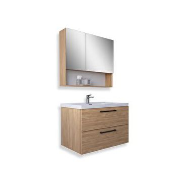 Teta Batum 65 cm Teak Mdf Banyo Dolabı Seti