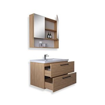 Teta Batum 65 cm Teak Mdf Banyo Dolabı Seti