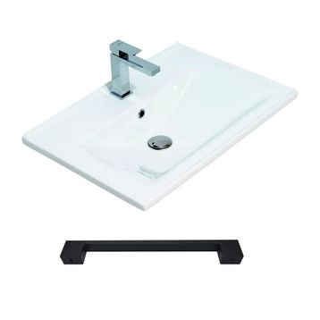 Teta Batum 80 cm Teak Mdf Banyo Dolabı Seti