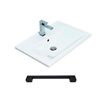 Teta Batum 80 cm Teak Mdf Banyo Dolabı Seti