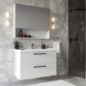 Teta Home Batum 80 cm Kahve MDF Banyo Dolabı Seti