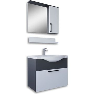 Teta Home Eko 65 cm Antrasit MDF Banyo Dolabı Seti