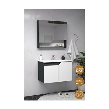 Teta Home Napoli 65 cm Mdf Beyaz Banyo Dolabı Seti