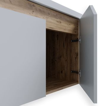 Teta Home Napoli 80 cm MDF Atlantik Çam Beyaz Banyo Dolabı Seti + Boy Dolabı