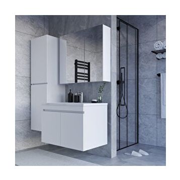 Teta Home Tokyo 65 cm Beyaz Mdf Banyo Dolabı Seti + Boy Dolabı