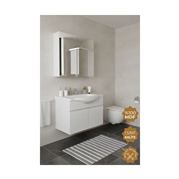 Teta Kahire 65 cm Beyaz Mdf Banyo Dolabı Seti