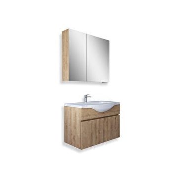 Teta Kahire 65 cm Safir Meşe Mdf Banyo Dolabı Seti