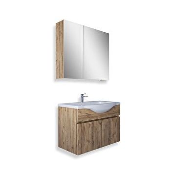 Teta Kahire 80 cm Atlantik Çam Mdf Banyo Dolabı Seti