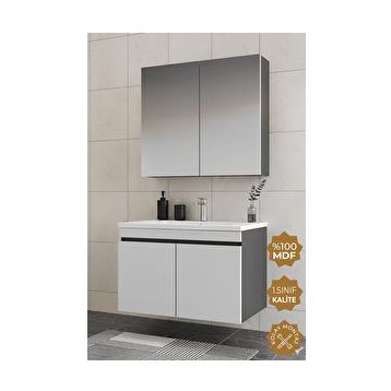 Teta Tokyo 65 cm Antrasit Mdf Banyo Dolabı Seti