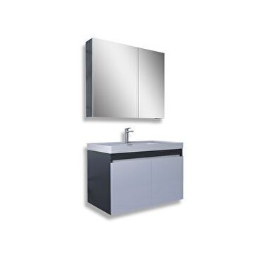 Teta Tokyo 65 cm Antrasit Mdf Banyo Dolabı Seti