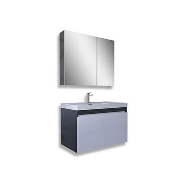 Teta Tokyo 80 cm Antrasit Mdf Banyo Dolabı Seti