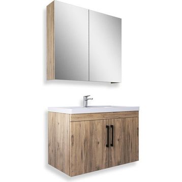 Teta Yalova 80 cm Atlantik Çam Banyo Dolabı Seti