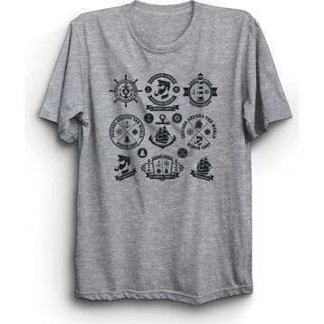 The Fame Çapa Denizci Kaptan Dümen Gemi Gemici Anchor Sailor Gri Kadın T-shirt