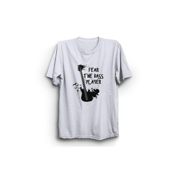 The Fame Fear The Bass Player Basçıdan Kork Bas Gitar Bass Guitar Müzik Music Beyaz Kadın T-shirt