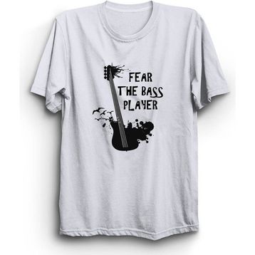 The Fame Fear The Bass Player Basçıdan Kork Bas Gitar Bass Guitar Müzik Music Beyaz Kadın T-shirt