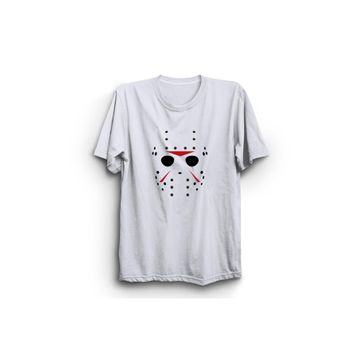 The Fame Jason Mask 13th Friday 13. Cuma Korku Beyaz Erkek T-shirt