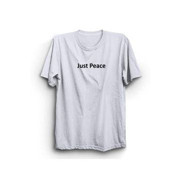 The Fame Just Peace Sadece Huzur Slogan Beyaz Kadın T-shirt