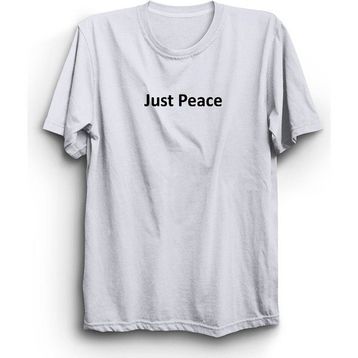 The Fame Just Peace Sadece Huzur Slogan Beyaz Kadın T-shirt