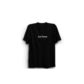 The Fame Just Peace Sadece Huzur Slogan Siyah Erkek T-shirt