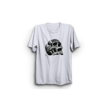 The Fame Kurukafa Skulled Skull Dark Side Gotik Beyaz Unisex T-shirt