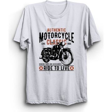 The Fame Motorcycle Motorsiklet Motorbike Ride To Live Beyaz Kadın T-shirt