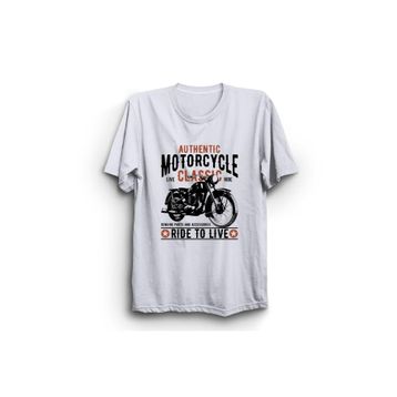 The Fame Motorcycle Motorsiklet Motorbike Ride To Live Beyaz Kadın T-shirt