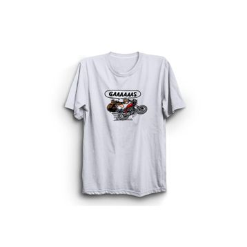 The Fame Motosiklet Motobike Motorcycle Gaz Gas Chopper Beyaz Kadın T-shirt